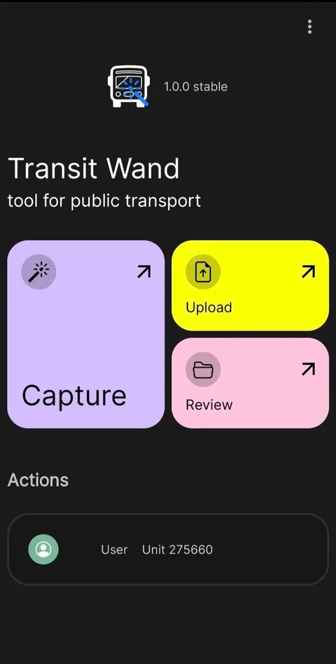 Стартовий екран TransitWand